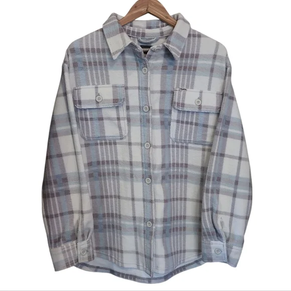 Women's Dravus Plush Fleece Plaid Button Down Zumiez Cozy Club Small - Picture 3 of 14